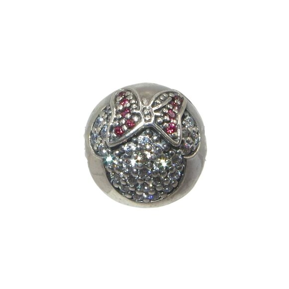 Pandora Disney Minnie Mouse CZ Pave & SS .925 Clip Charm 791450CZ - Picture 1 of 6